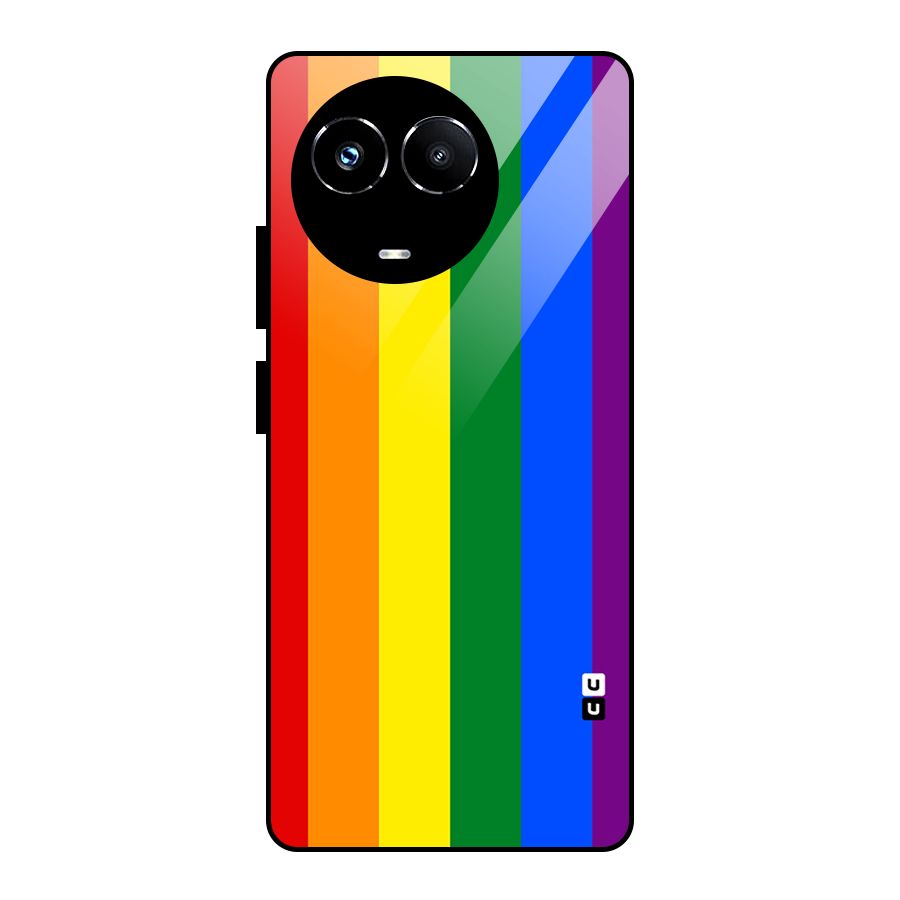 Pride Rainbow Stripes Glass Back Case for Realme Narzo 60X