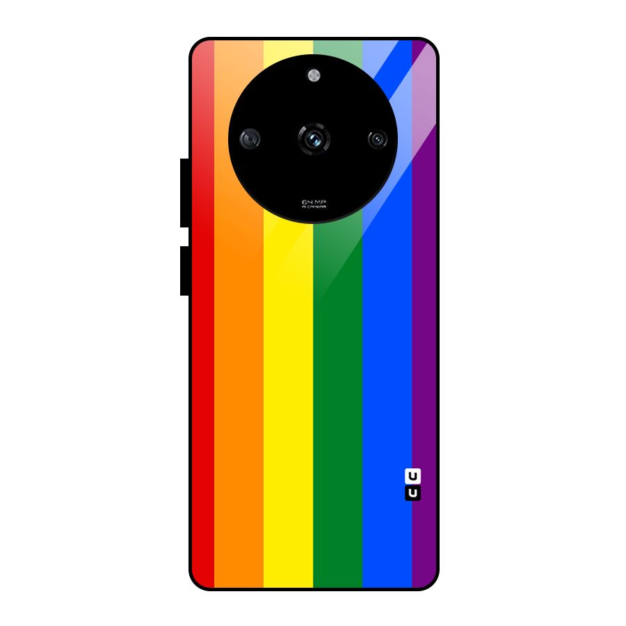 Pride Rainbow Stripes Glass Back Case for Realme Narzo 60 5G