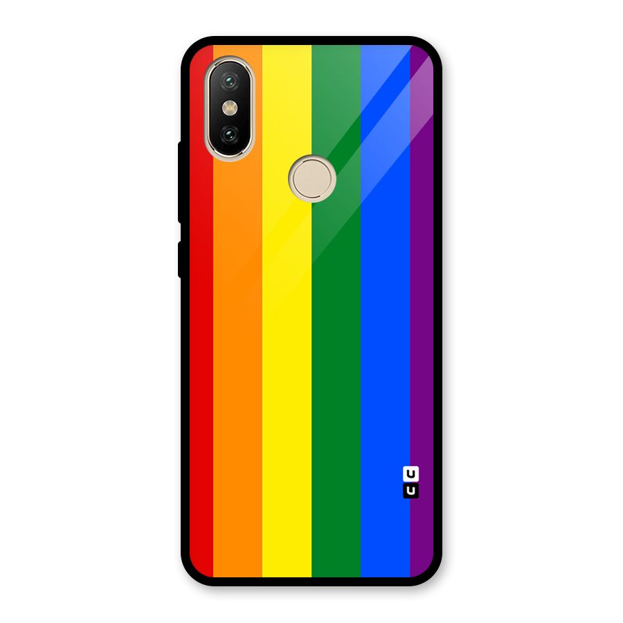 Pride Rainbow Stripes Glass Back Case for Redmi A2