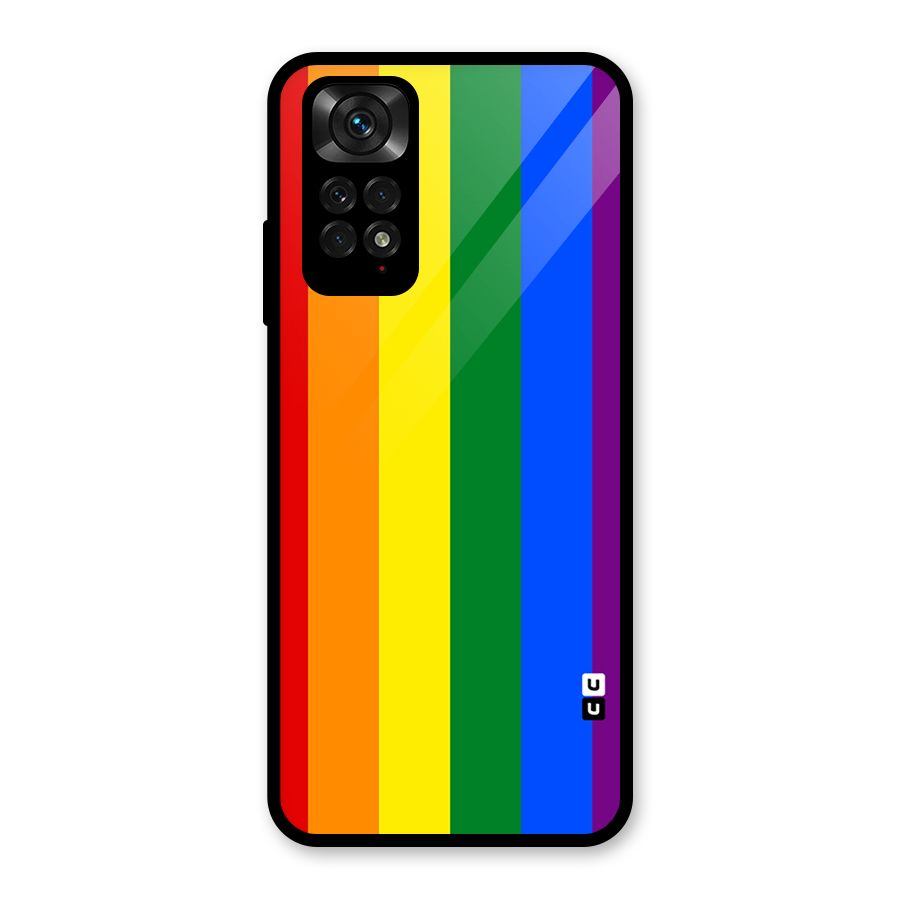 Pride Rainbow Stripes Glass Back Case for Redmi Note 11S