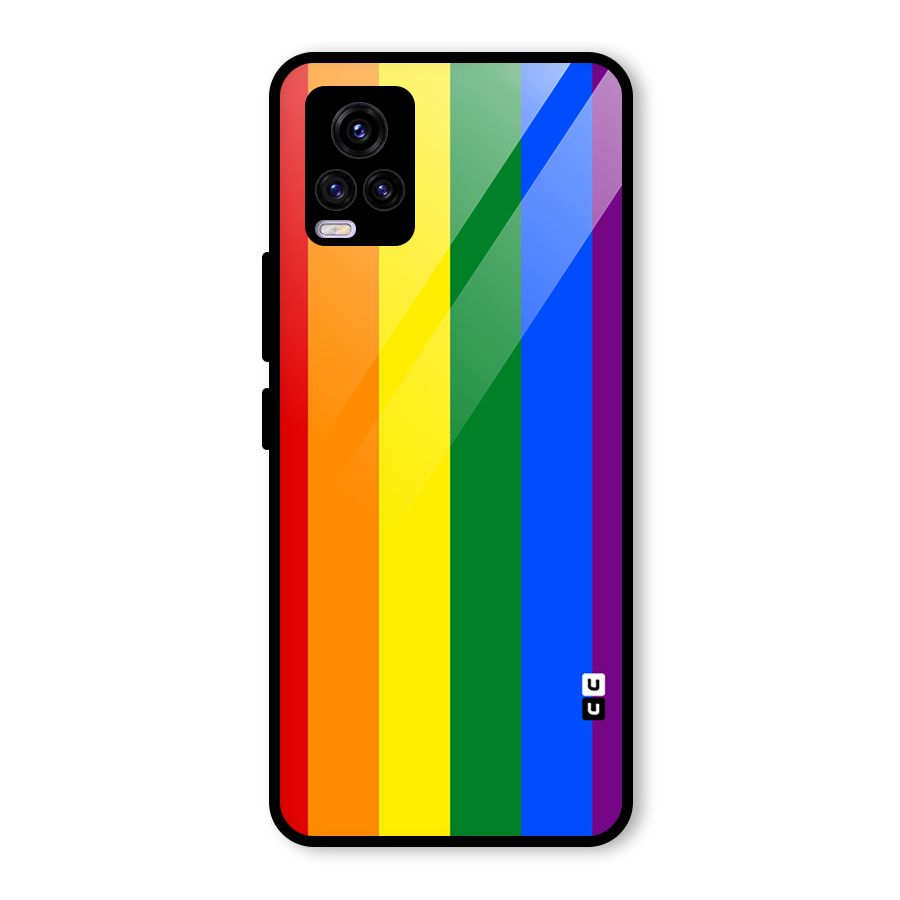 Pride Rainbow Stripes Glass Back Case for Vivo V20 2021