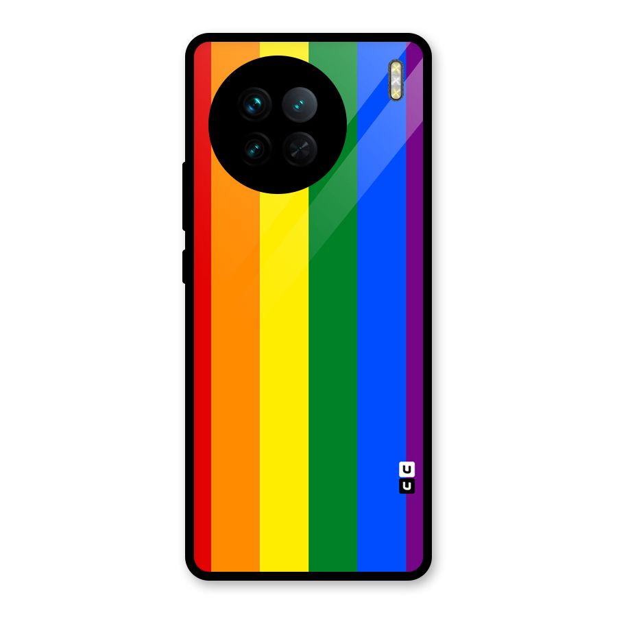 Pride Rainbow Stripes Glass Back Case for Vivo X90