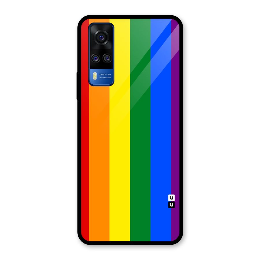 Pride Rainbow Stripes Glass Back Case for Vivo Y31
