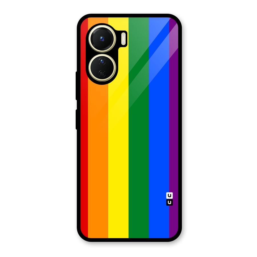 Pride Rainbow Stripes Glass Back Case for Vivo Y56