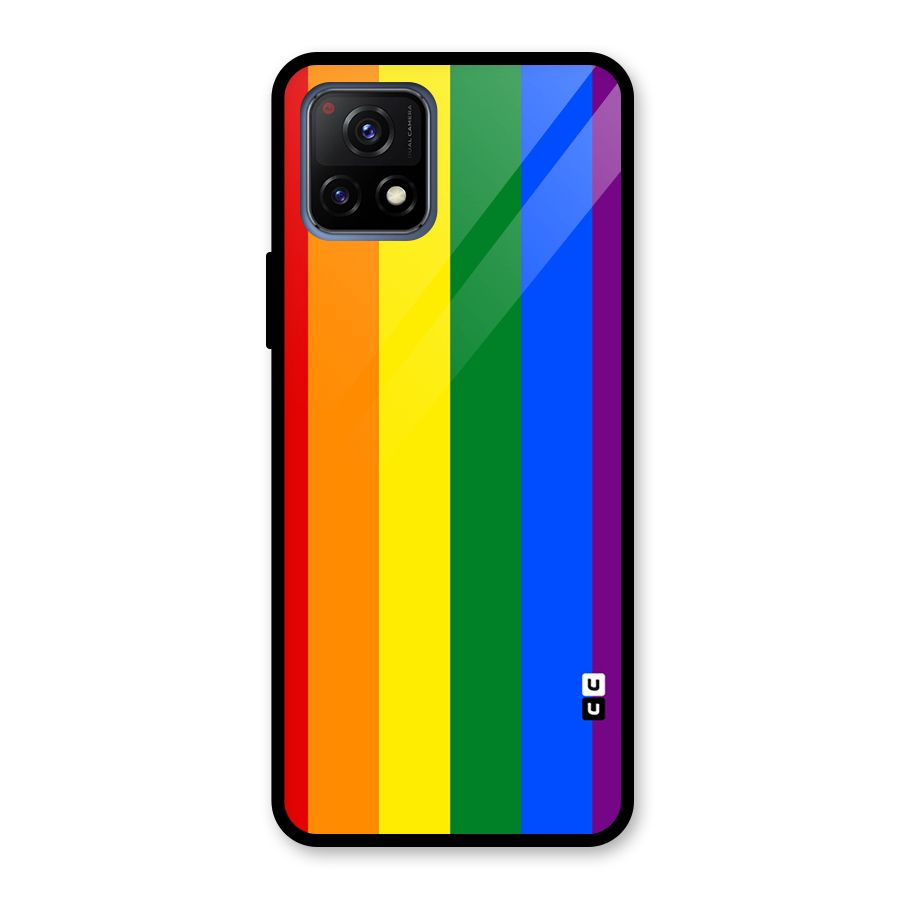 Pride Rainbow Stripes Glass Back Case for Vivo Y72 5G