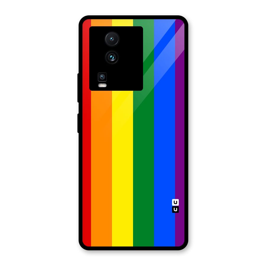 Pride Rainbow Stripes Glass Back Case for Vivo iQOO Neo 7 Pro