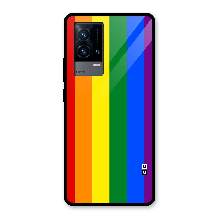 Pride Rainbow Stripes Glass Back Case for iQOO 9 5G