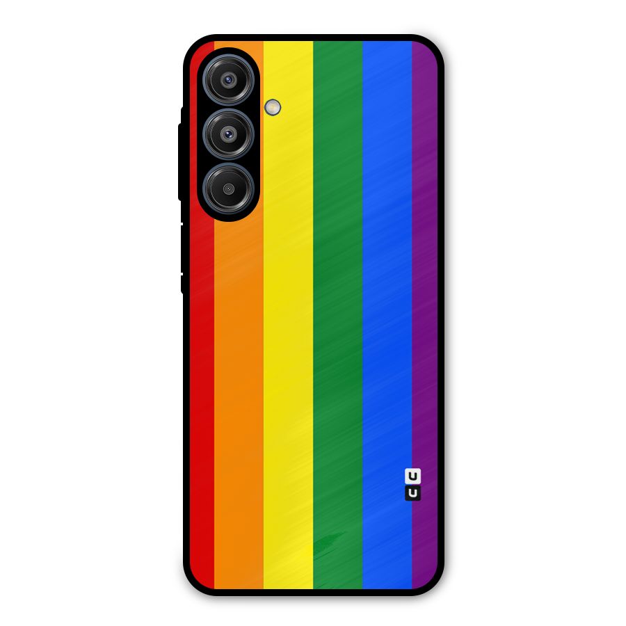 Pride Rainbow Stripes Metal Back Case for Galaxy A16 5G