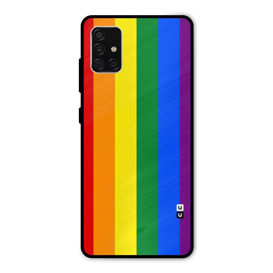 Pride Rainbow Stripes Metal Back Case for Galaxy A51