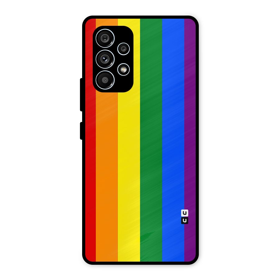 Pride Rainbow Stripes Metal Back Case for Galaxy A53 5G