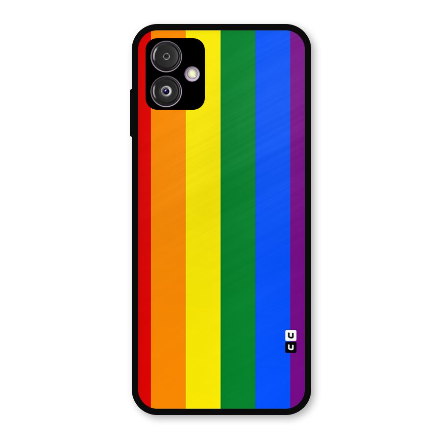 Pride Rainbow Stripes Metal Back Case for Galaxy F14