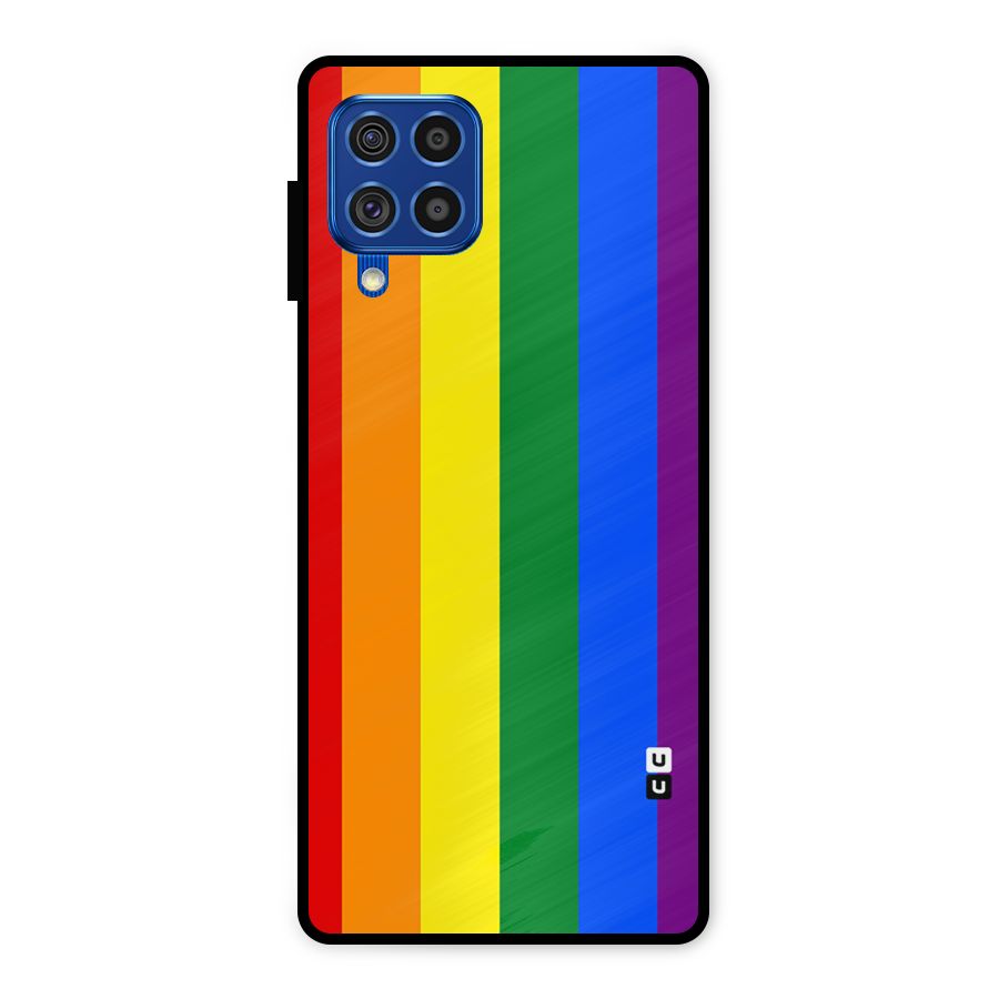 Pride Rainbow Stripes Metal Back Case for Galaxy F62
