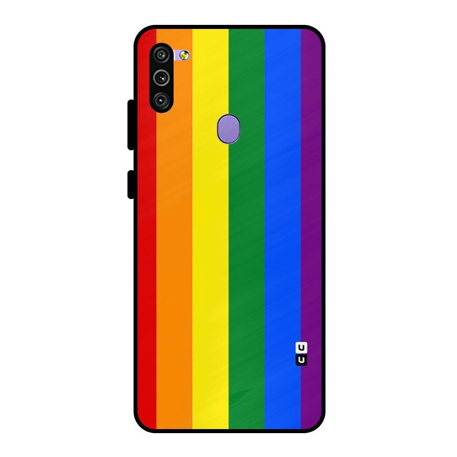 Pride Rainbow Stripes Metal Back Case for Galaxy M11