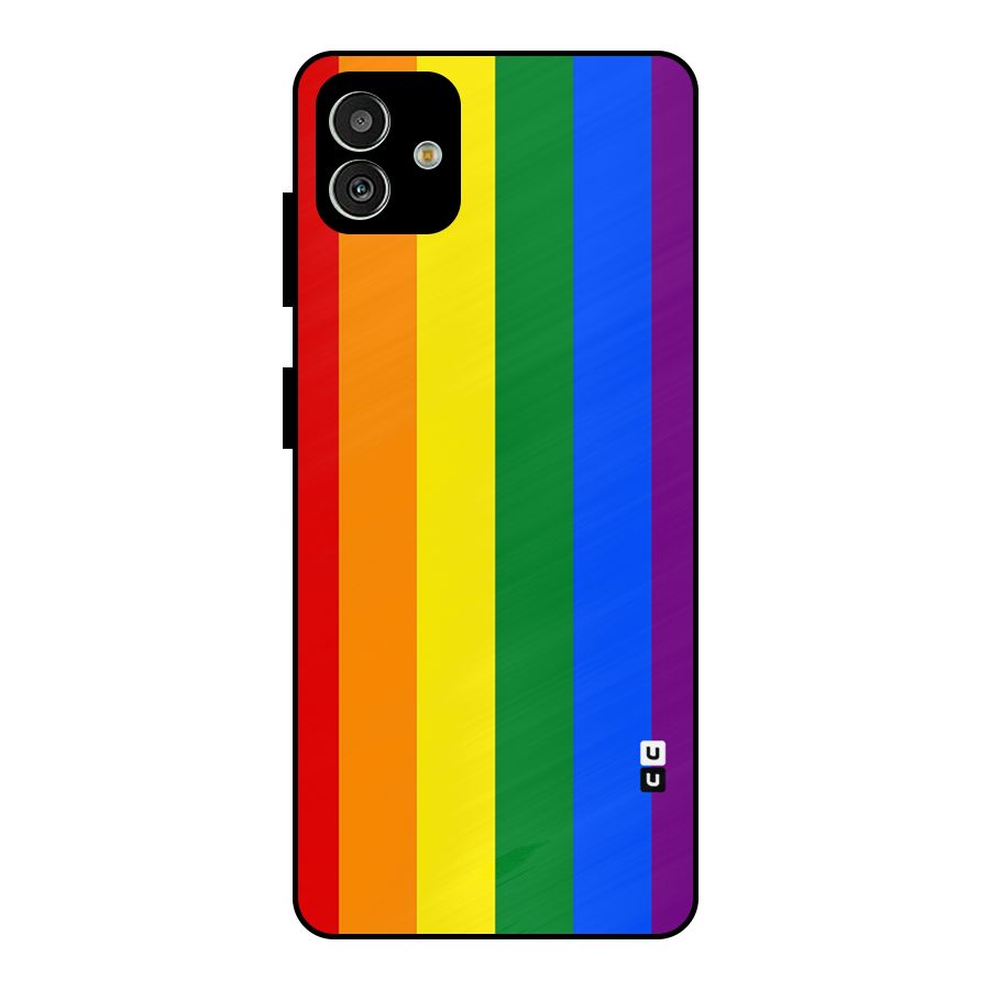 Pride Rainbow Stripes Metal Back Case for Galaxy M13 5G