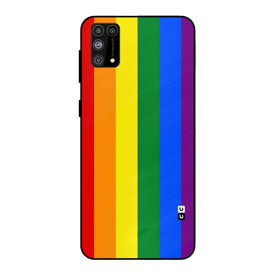 Pride Rainbow Stripes Metal Back Case for Galaxy M31