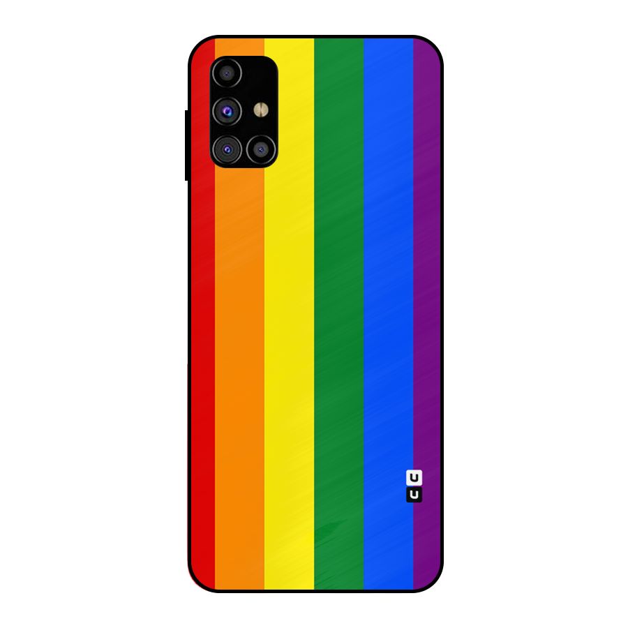 Pride Rainbow Stripes Metal Back Case for Galaxy M31s