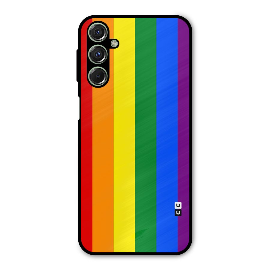 Pride Rainbow Stripes Metal Back Case for Galaxy M34