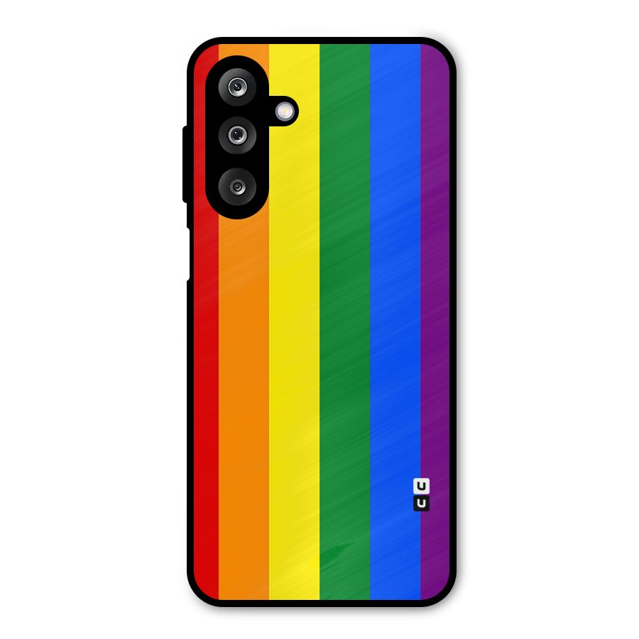 Pride Rainbow Stripes Metal Back Case for Galaxy M36
