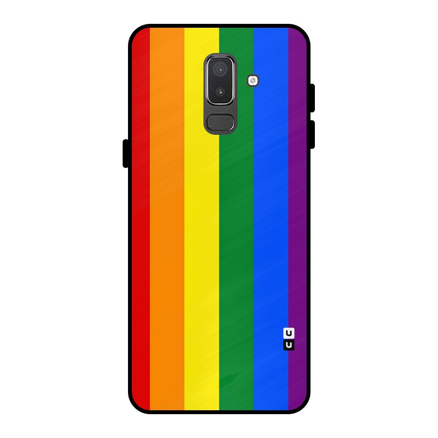 Pride Rainbow Stripes Metal Back Case for Galaxy On8 (2018)