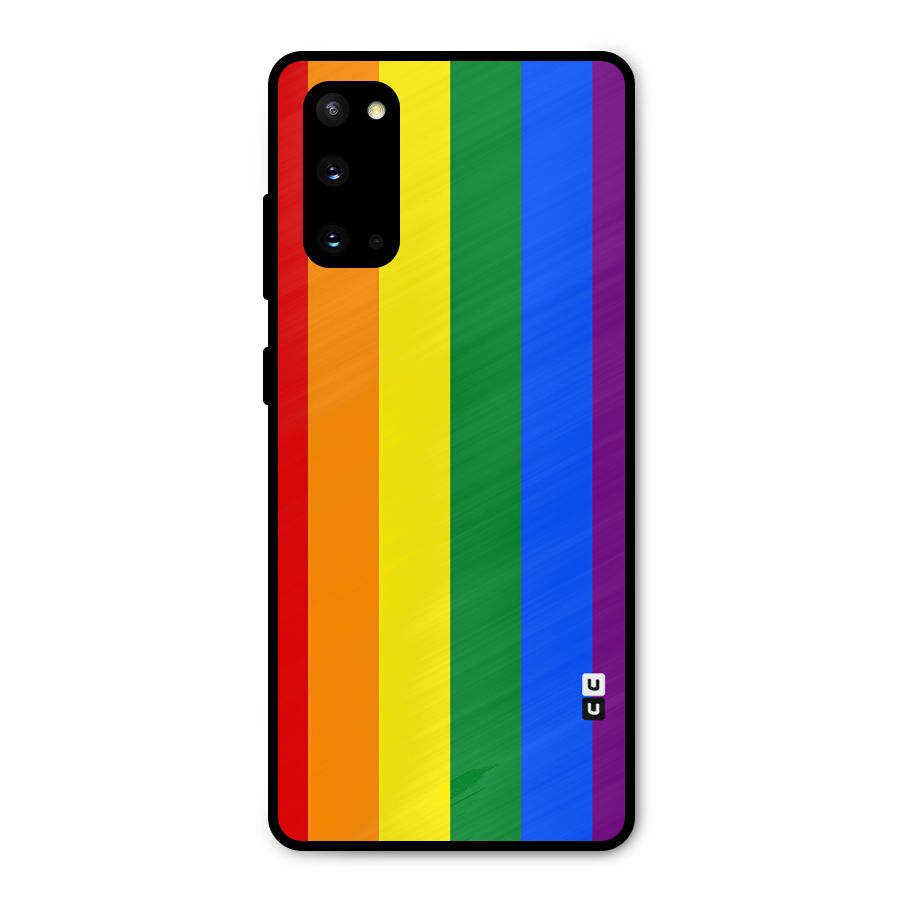 Pride Rainbow Stripes Metal Back Case for Galaxy S20