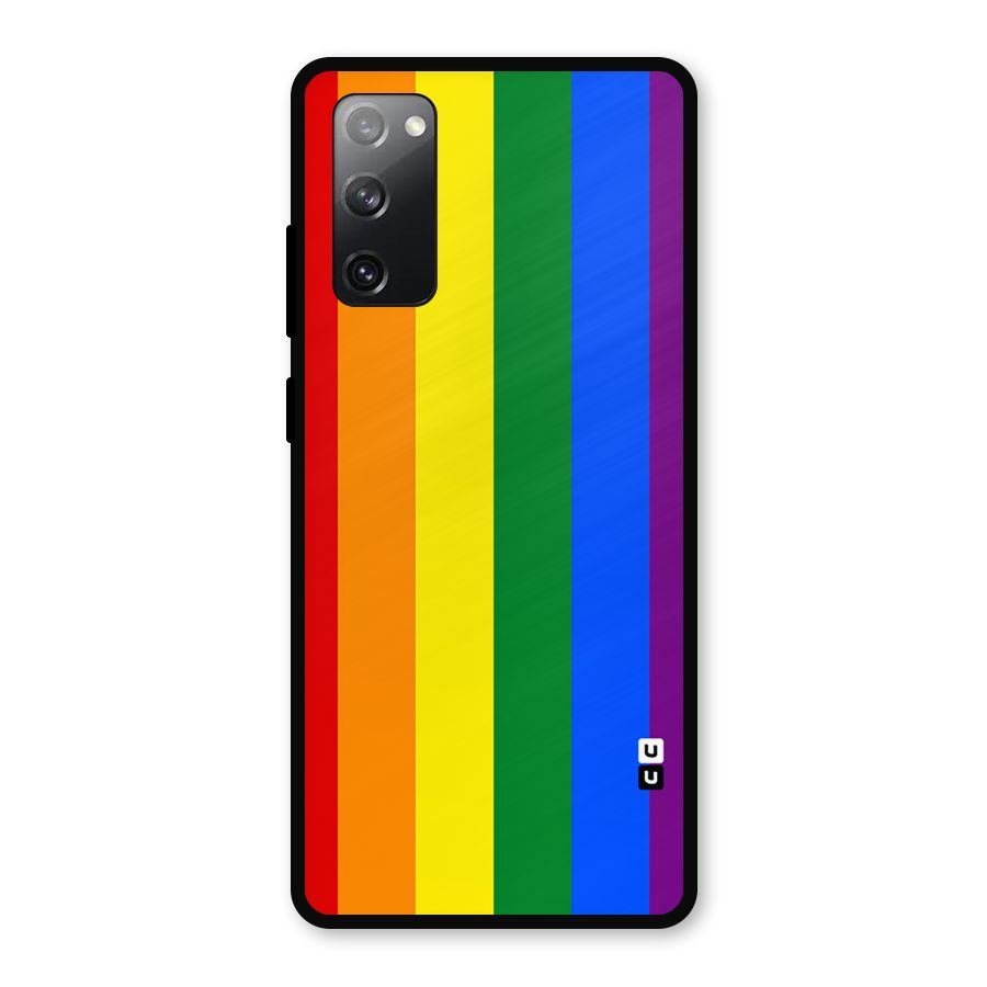 Pride Rainbow Stripes Metal Back Case for Galaxy S20 FE 5G