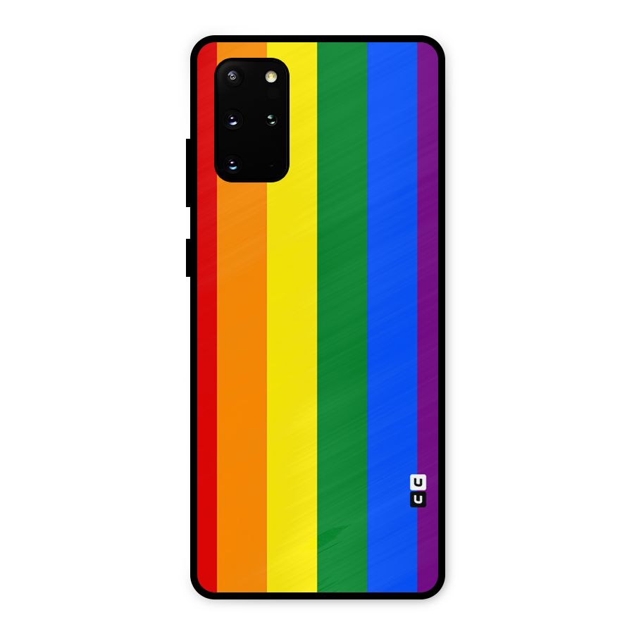 Pride Rainbow Stripes Metal Back Case for Galaxy S20 Plus
