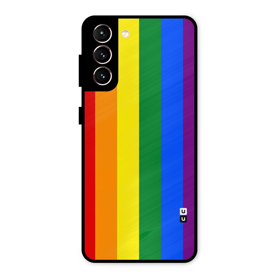 Pride Rainbow Stripes Metal Back Case for Galaxy S21 5G