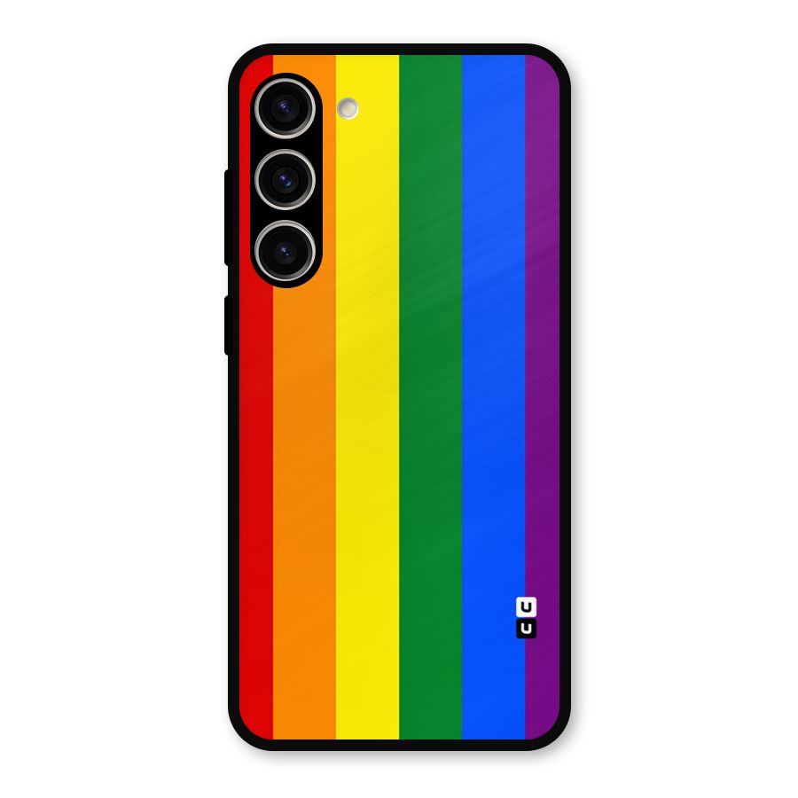 Pride Rainbow Stripes Metal Back Case for Galaxy S23 Plus
