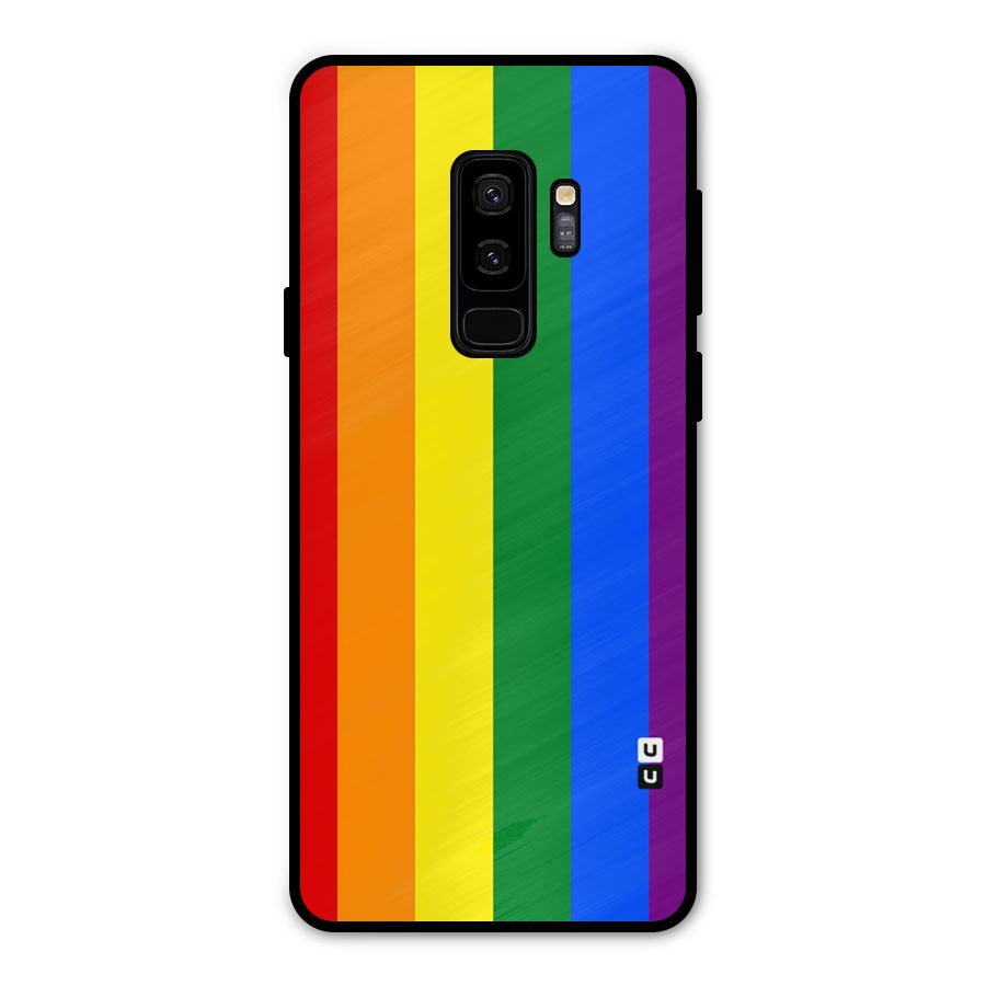 Pride Rainbow Stripes Metal Back Case for Galaxy S9 Plus