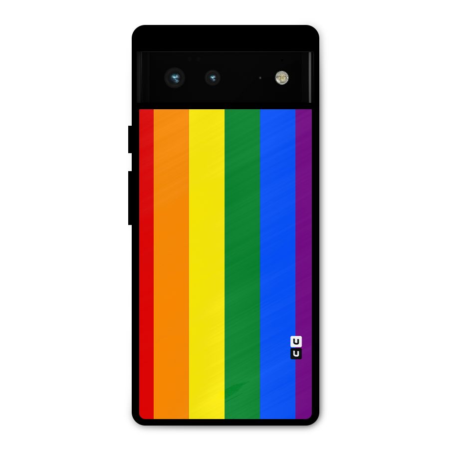 Pride Rainbow Stripes Metal Back Case for Google Pixel 6