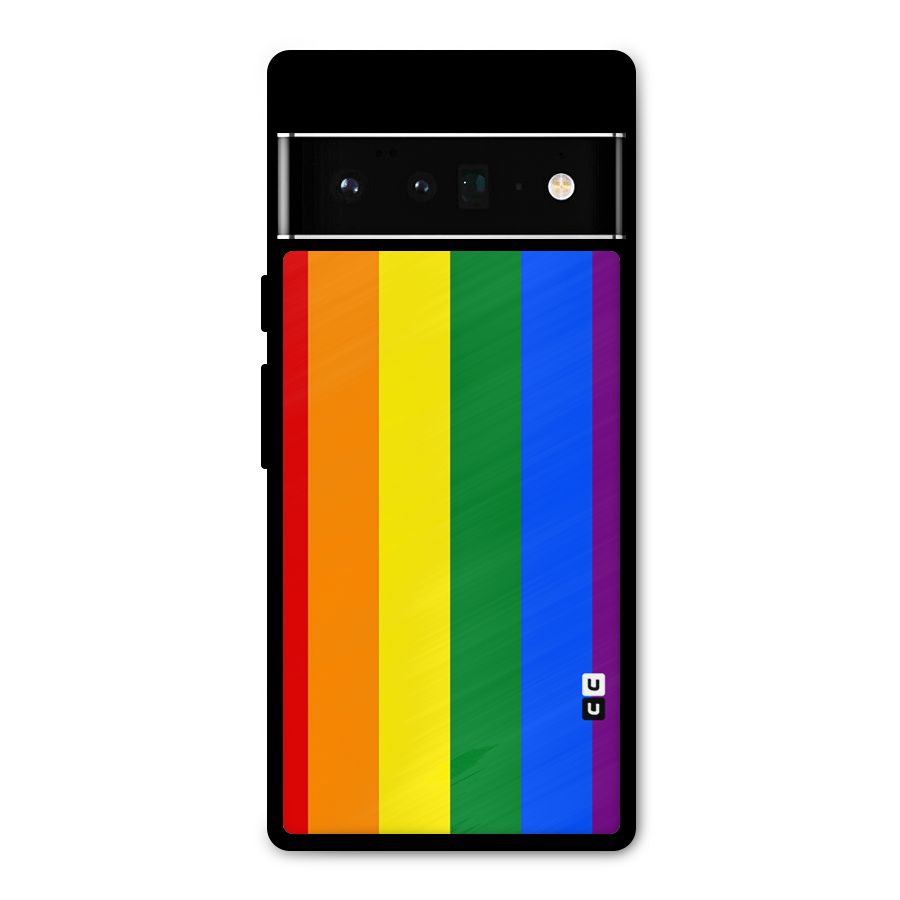 Pride Rainbow Stripes Metal Back Case for Google Pixel 6 Pro