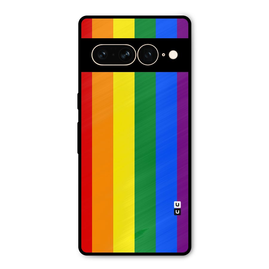Pride Rainbow Stripes Metal Back Case for Google Pixel 7 Pro