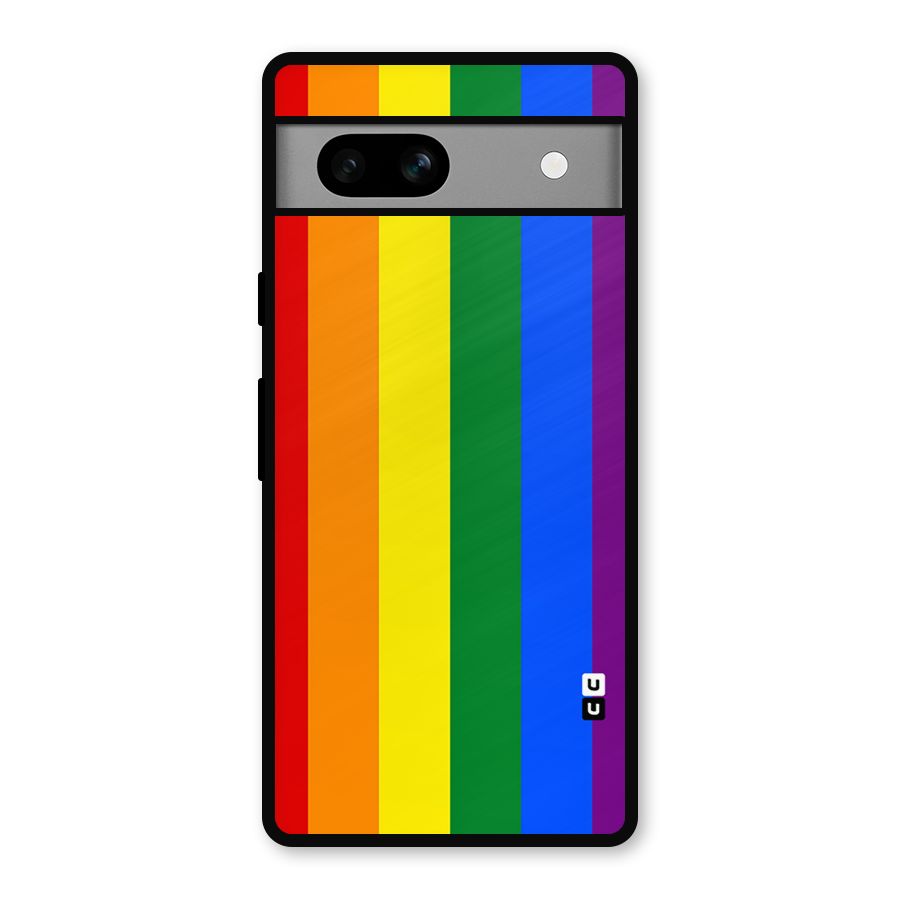Pride Rainbow Stripes Metal Back Case for Google Pixel 7a