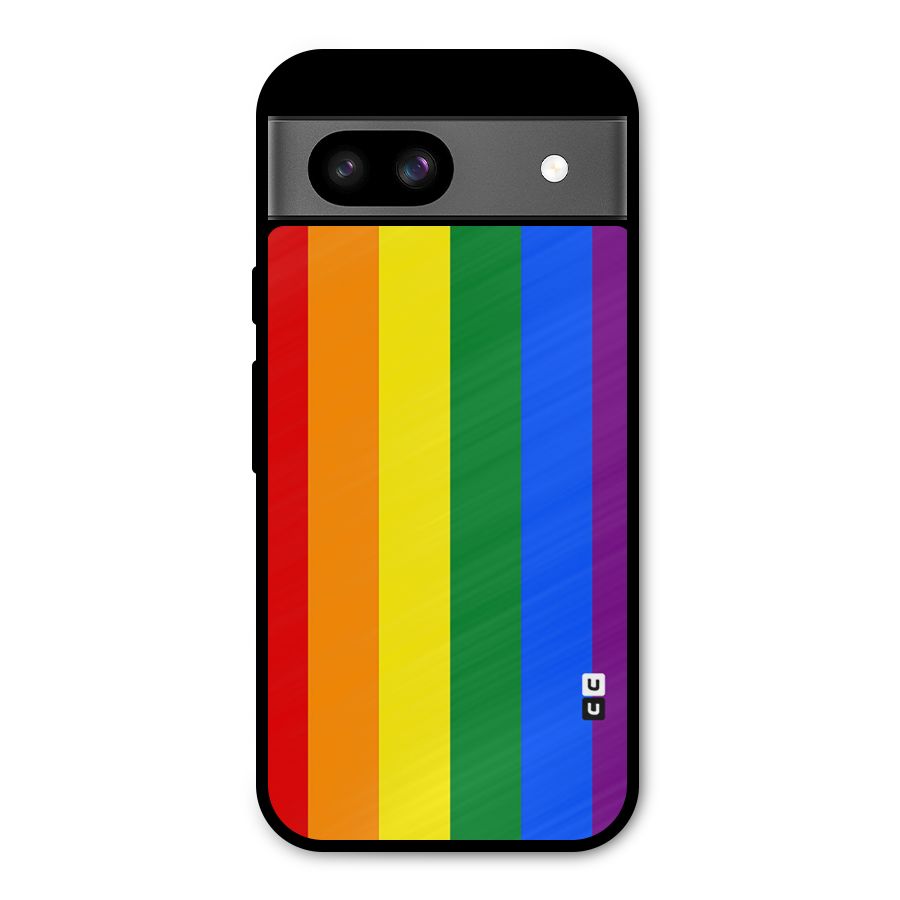 Pride Rainbow Stripes Metal Back Case for Google Pixel 8a