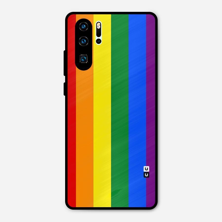 Pride Rainbow Stripes Metal Back Case for Huawei P30 Pro