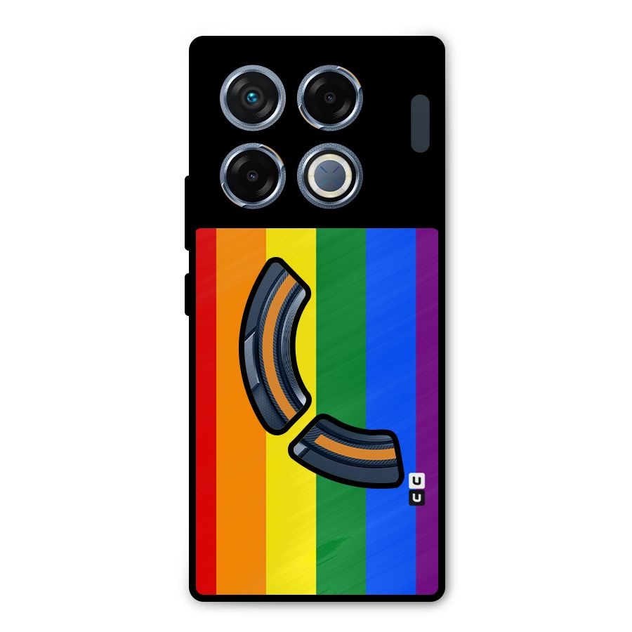 Pride Rainbow Stripes Metal Back Case for Infinix GT 20 Pro