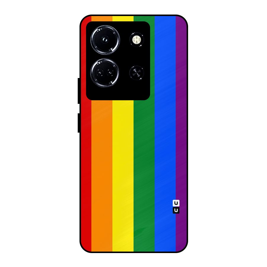 Pride Rainbow Stripes Metal Back Case for Infinix Note 30 5G