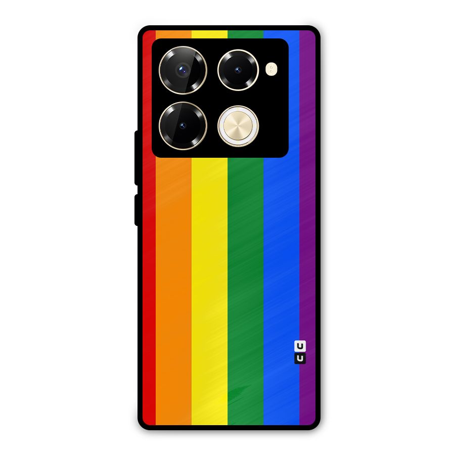 Pride Rainbow Stripes Metal Back Case for Infinix Note 40 Pro