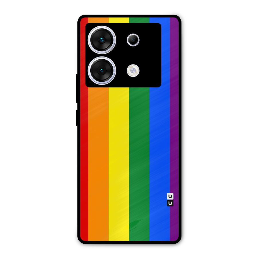 Pride Rainbow Stripes Metal Back Case for Infinix Zero 30 5G