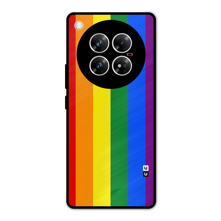 Pride Rainbow Stripes Metal Back Case for Infinix Zero 40 5G