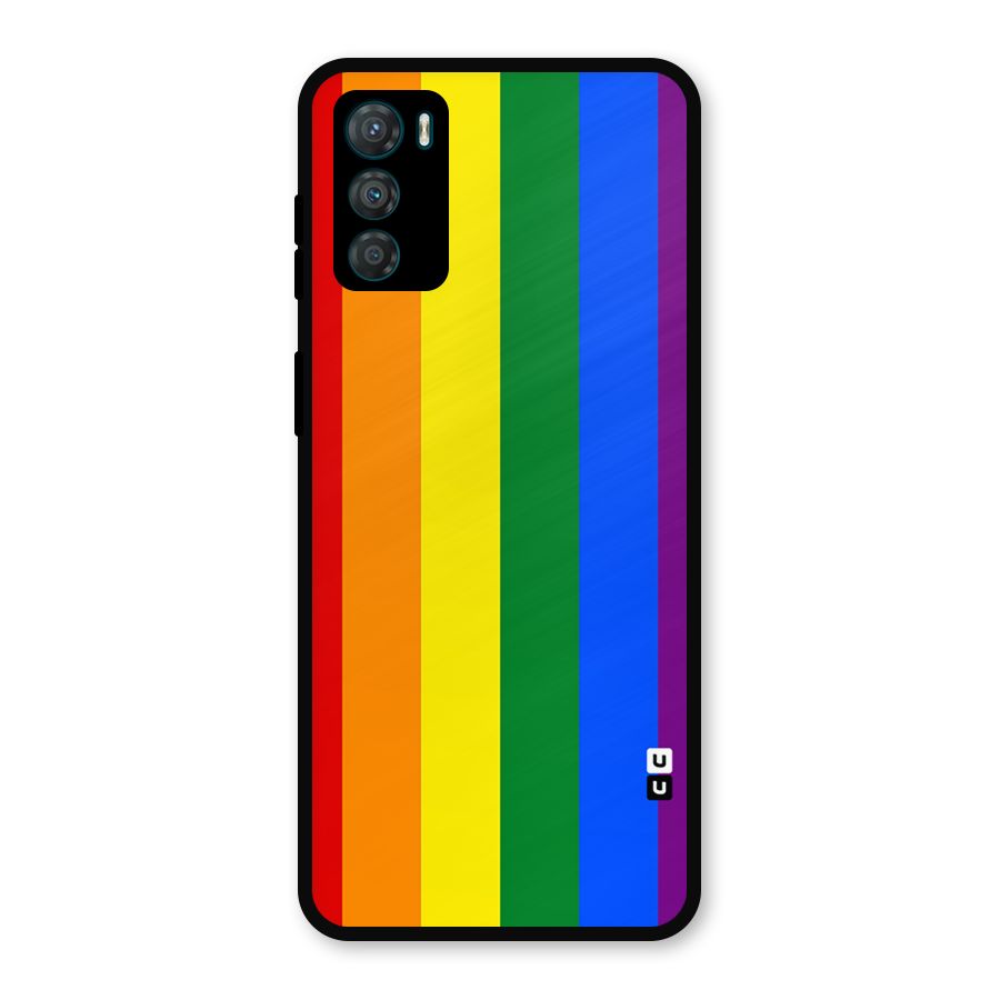 Pride Rainbow Stripes Metal Back Case for Moto G42