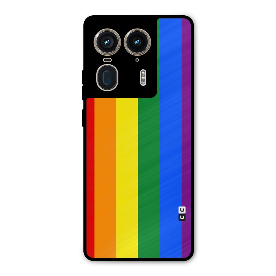Pride Rainbow Stripes Metal Back Case for Motorola Edge 50 Ultra