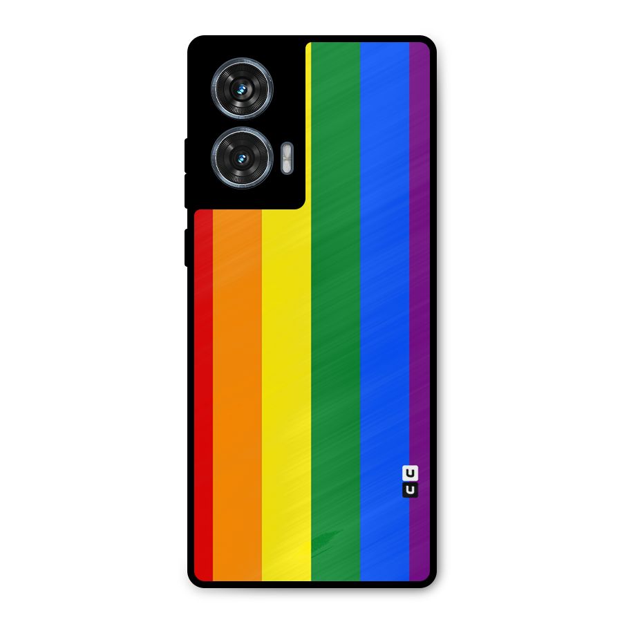 Pride Rainbow Stripes Metal Back Case for Motorola G96