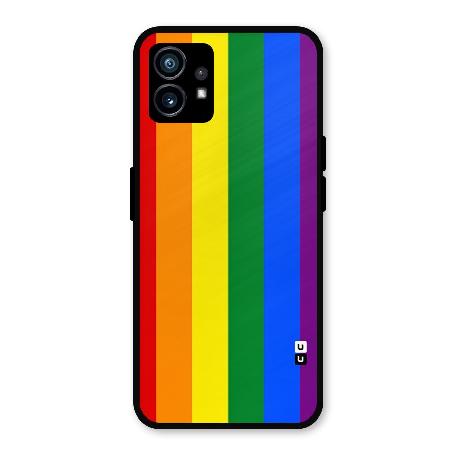 Pride Rainbow Stripes Metal Back Case for Nothing Phone 1