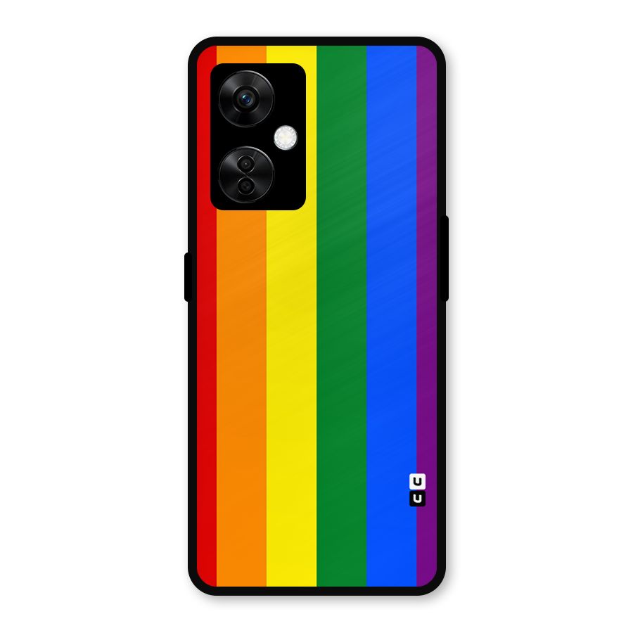 Pride Rainbow Stripes Metal Back Case for OnePlus Nord CE 3 Lite