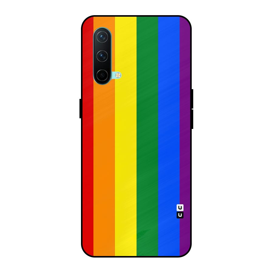 Pride Rainbow Stripes Metal Back Case for OnePlus Nord CE 5G