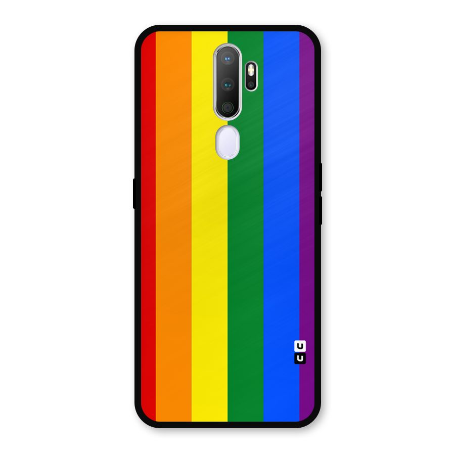 Pride Rainbow Stripes Metal Back Case for Oppo A9 (2020)