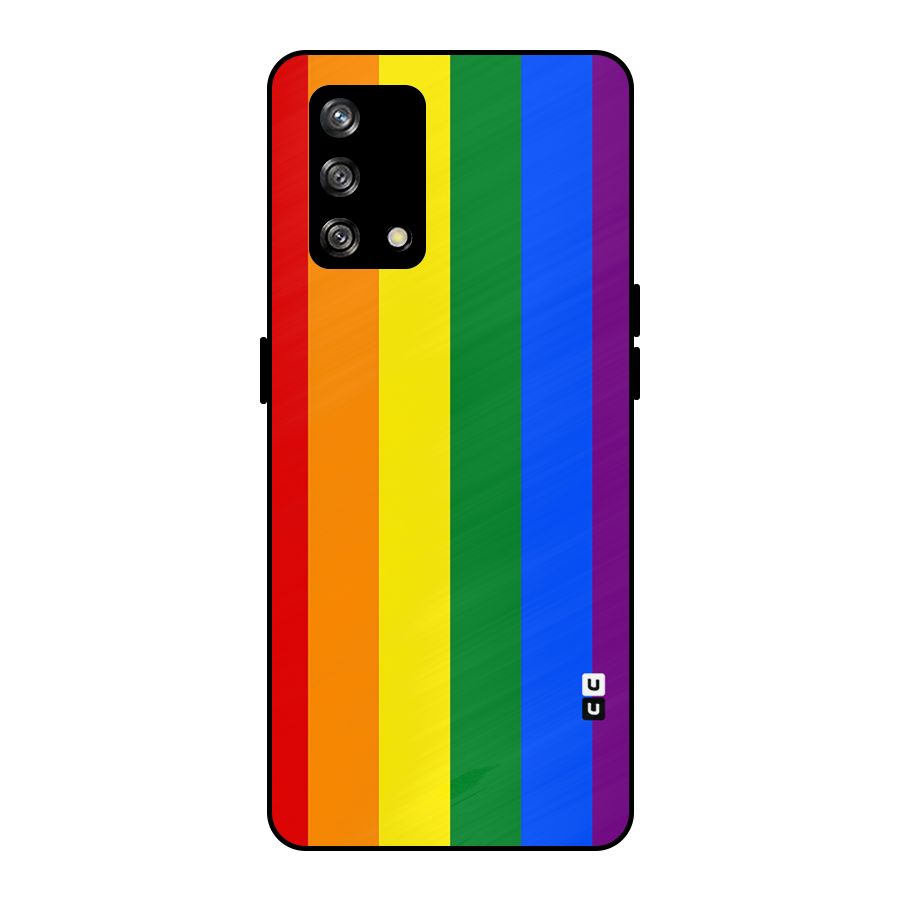 Pride Rainbow Stripes Metal Back Case for Oppo F19