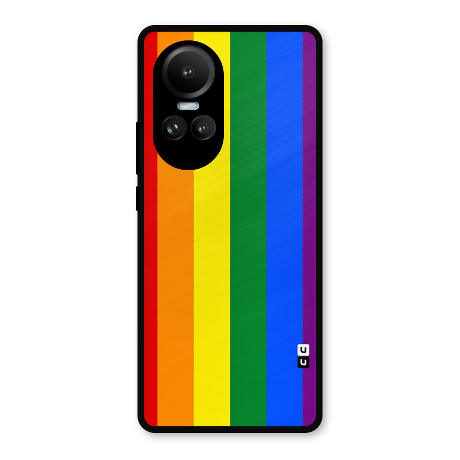 Pride Rainbow Stripes Metal Back Case for Oppo Reno10