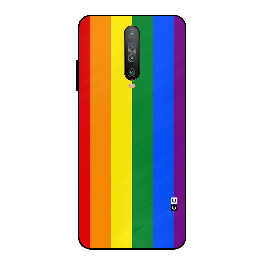Pride Rainbow Stripes Metal Back Case for Poco X2